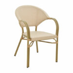 Αrmchair Elyza natural aluminum-beige textilene 57x62x84cm