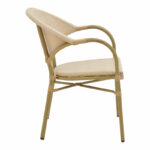Αrmchair Elyza natural aluminum-beige textilene 57x62x84cm - Image 3