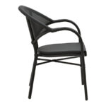 Armchair Elyza  black aluminum-black textilene 57x62x84cm - Слика 3