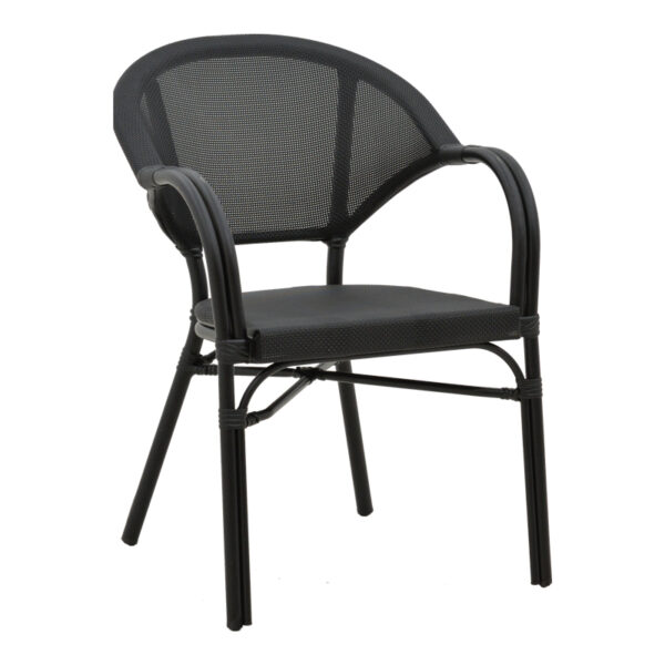 Armchair Elyza  black aluminum-black textilene 57x62x84cm