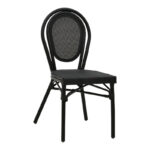 Stackable chair Nacia black aluminum-black  textilene 45x59x85cm