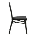 Stackable chair Nacia black aluminum-black  textilene 45x59x85cm - Image 3