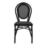 Stackable chair Nacia black aluminum-black  textilene 45x59x85cm - Image 4