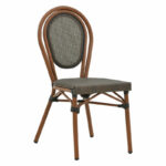 Stackable chair Nacia  dark brown aluminum-grey  textilene 45x59x85cm