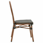 Stackable chair Nacia  dark brown aluminum-grey  textilene 45x59x85cm - Image 3