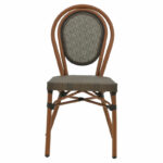 Stackable chair Nacia  dark brown aluminum-grey  textilene 45x59x85cm - Image 4