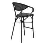 Bar stool Efolian black aluminum-black  textilene 58x58x113cm - Слика 2