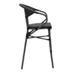 Bar stool Efolian black aluminum-black  textilene 58x58x113cm - Слика 3