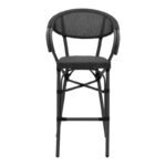 Bar stool Efolian black aluminum-black  textilene 58x58x113cm - Слика 4