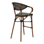 Bar stool Efolian walnut aluminum-grey textilene 58x58x113cm - Image 2