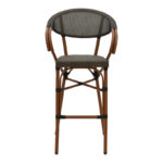 Bar stool Efolian walnut aluminum-grey textilene 58x58x113cm - Image 4