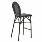Bar stool Dezyan black aluminum-black textilene 41.5x53.5x116cm - Слика 2