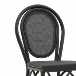Bar stool Dezyan black aluminum-black textilene 41.5x53.5x116cm - Слика 5