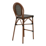 Bar stool Dezyan dark brown aluminum-grey textilene 41.5x53.5x116cm - Image 2