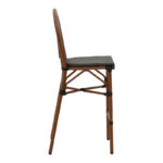 Bar stool Dezyan dark brown aluminum-grey textilene 41.5x53.5x116cm - Image 3