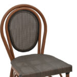 Bar stool Dezyan dark brown aluminum-grey textilene 41.5x53.5x116cm - Image 6