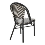 Chair Uarmin stack black aluminum-black and white  textilene 46x57x85cm - Слика 2