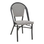 Стол Уармин стек црна алуминиумска-црно-бела текстилна 46x57x85 см