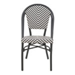 Chair Uarmin stack black aluminum-black and white  textilene 46x57x85cm - Слика 4