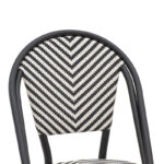 Chair Uarmin stack black aluminum-black and white  textilene 46x57x85cm - Слика 5