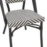 Chair Uarmin stack black aluminum-black and white  textilene 46x57x85cm - Слика 6