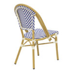 Chair Uarmin stack natural aluminum-blue and white  textilene 46x57x85cm - Слика 2