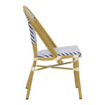 Chair Uarmin stack natural aluminum-blue and white  textilene 46x57x85cm - Слика 3