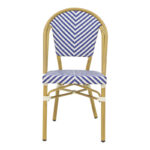 Chair Uarmin stack natural aluminum-blue and white  textilene 46x57x85cm - Слика 4