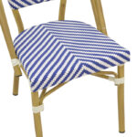 Chair Uarmin stack natural aluminum-blue and white  textilene 46x57x85cm - Слика 6