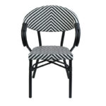 Armchair Isaia stack black aluminum-black and white textilene 57x57x83cm - Слика 3