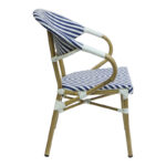 Armchair Isaia stack natural aluminum-blue and white textilene 57x57x83cm - Слика 2