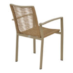 Jonian stackable champagne aluminum-textilene armchair in natural shade 57x63x83cm - Image 2