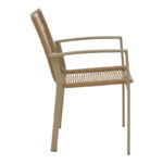 Jonian stackable champagne aluminum-textilene armchair in natural shade 57x63x83cm - Image 3