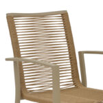 Jonian stackable champagne aluminum-textilene armchair in natural shade 57x63x83cm - Image 5
