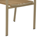 Jonian stackable champagne aluminum-textilene armchair in natural shade 57x63x83cm - Image 6
