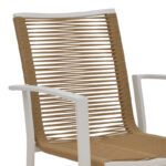 Jonian stackable white aluminum-textilene armchair in natural shade 57x63x83cm - Image 5