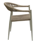 Fagen stackable champagne aluminum-rattan pe armchair in natural shade 56x60x78cm - Image 2