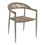 Fagen stackable champagne aluminum-rattan pe armchair in natural shade 56x60x78cm