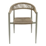 Fagen stackable champagne aluminum-rattan pe armchair in natural shade 56x60x78cm - Image 3
