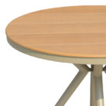 Hilly plywood and aluminum table in champagne color D100x75cm - Слика 2