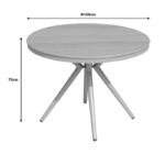 Hilly plywood and aluminum table in champagne color D100x75cm - Слика 4