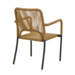 Aluminum armchair Norture stackable anthracite frame-natural rattan 57x61x85cm - Слика 2