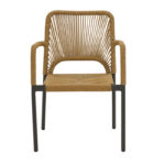 Aluminum armchair Norture stackable anthracite frame-natural rattan 57x61x85cm - Слика 4