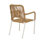 Norture stackable aluminum armchair white frame-natural rattan 57x61x85cm - Слика 2