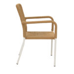 Norture stackable aluminum armchair white frame-natural rattan 57x61x85cm - Слика 3