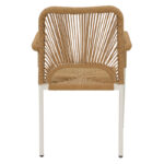 Norture stackable aluminum armchair white frame-natural rattan 57x61x85cm - Слика 5
