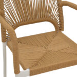 Norture stackable aluminum armchair white frame-natural rattan 57x61x85cm - Слика 6