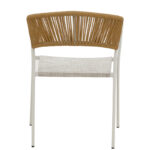 Aluminum armchair Glisten stackable white frame-textilene natural rattan 56x62x77cm - Image 5