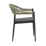 Aluminum armchair Elation stackable anthracite frame-textilene anthracite rattan 56x52x76cm - Слика 3