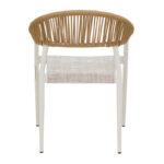 Elation aluminum armchair stackable white frame-textilene natural rattan 56x52x76cm - Слика 5